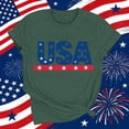 thumbnail image 4 of Womens Short Sleeve American Flag T-Shirts Crew Neck 4th of July Summer Graphic Tee Tops, 4 of 7