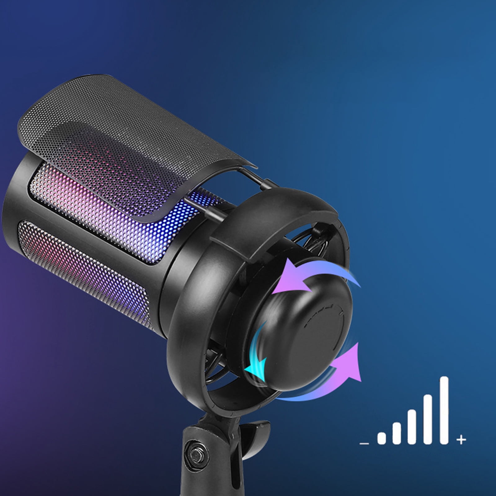 USB Condenser Microphone 192kHz Adjustable Lighting for Gaming and Streaming Podcasting Live Singing Mic Computer Mic