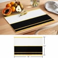 thumbnail image 6 of Modern Black Gold Placemats Set of 12 Minimalist Geometric Yellow Striped Place Mats Indoor Wipeable Table Mats Washable Cloth Dining Table Placemats for Kitchen Holiday Party Home Decor 13x19 Inch, 6 of 9