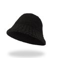 thumbnail image 2 of Winter Bucket Hat Fluffy Faux Fur Fisherman Solid Color Fisherman Hat Women's Winter Warm And Cold Proof Face Small Basin A-Black, 2 of 3