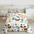 thumbnail image 3 of Homewish Kawaii Puppy Dogs Full Size Comforter Sets,Rustic Flower Bedding Comforter Set,White Brown Green Bedding Sets For Girls Boys,Breathable Home Decor Reversible,3 Pieces, 3 of 9