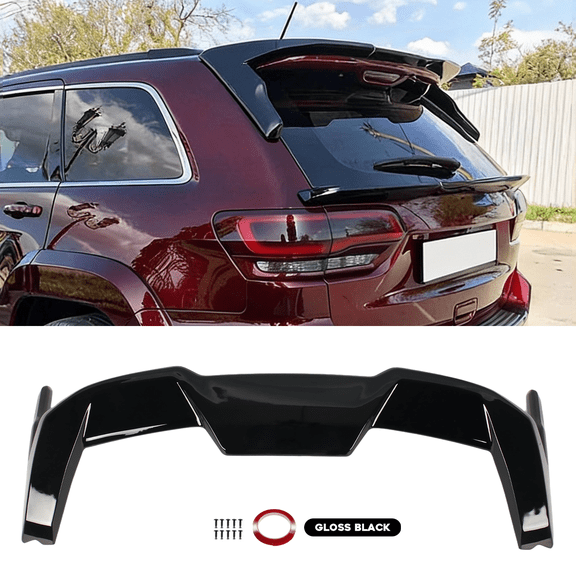 For 2013-2021 Jeep Grand Cherokee Glossy Black T Style Rear Upper Wing Trunk Spoiler