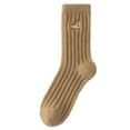 thumbnail image 4 of Yellow Socks Ladies' Winter Velvet Warmth Enhanced Fleece Lined Thickened Colored Embroidered Coral Velvet Home Socks, 4 of 4