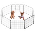thumbnail image 2 of NiamVelo Small Dog Playpen, 2 Panels 24" Height Dog Fence for Small Dogs Pets, Puppy Playpen Exercise Pen Metal Dog Kennel for Indoor& Outdoor（Black）, 2 of 8