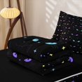 thumbnail image 6 of Homewish Colorful Cats Zipper Twin Comforter Sets with Fitted Sheet and 2 Pillowcases,Cartoon Animal Themed Zipper Bedding Set,Black,Black Reversible,4pcs, 6 of 8