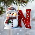 thumbnail image 5 of 1Pc 26 Letters Snowman Ornaments,Snowman Christmas Ornaments, Christmas Letter Ornaments,Cute Flat Christmas Tree Letter Decoration Personalized Hanging Pendant, Indoor Diy Hanging Xmas Ornament, 5 of 6