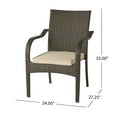 thumbnail image 4 of Addilynn Outdoor Wood and Wicker 8 Seater Dining Set, Dark Brown and Multibrown, 4 of 10
