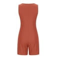 thumbnail image 3 of Usmixi Jumpsuits for Women Casual Solid Soft Knitted Ribbed Button up Loose Pocket Tank Jumpsuits Overalls Summer Formal Plain Round Neck Sleeveless Short Rompers Orange l, 3 of 6