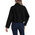 thumbnail image 3 of INSPIRE CHIC Zipper Jacket for Women's Lapel Collar Two Pockets Long Sleeve Casual Coat, 3 of 5