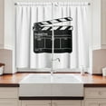 thumbnail image 2 of Ambesonne Movie Kitchen Curtains, Film and Video Industry, 55"x39", Black White, 2 of 3