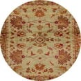 thumbnail image 1 of Ahgly Company Machine Washable Indoor Round Abstract Gold Area Rugs, 6' Round, 1 of 7