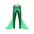 thumbnail image 4 of Aislor Mens Mermaid Pants Metallic Shiny Fishscale Print Leggings King of The Seas Halloween Cosplay Green S, 4 of 7