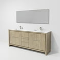 thumbnail image 6 of Lafarre 80 in W x 20 in D Rustic Acacia Double Bath Vanity, White Quartz Top, Gun Metal Faucet Set and 70 in Mirror, 6 of 9