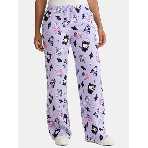 Hello Kitty and Friends Women's Halloween Print Fleece Jogger Pants, Sizes XXS-XXL