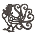 thumbnail image 6 of 8.75" Wide Country Farm Rooster Chicken Cast Iron Trivet With Lace Scroll Design, 6 of 6