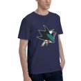 thumbnail image 2 of San Jose Sharks Fashion Men'S Short Sleeve T-Shirt Navy Blue Small, 2 of 5