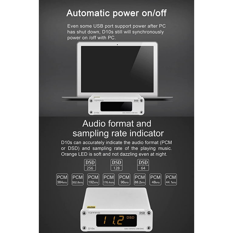 Topping D10s Mini USB DAC CSS XMOS XU208 ES9038Q2M OPA2134 Audio
