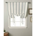 thumbnail image 2 of Blue Striped Tie Up Curtains for Window, Modern Farmhouse Stripes Rustic Thermal Insulted Balloon Shade Adjustable Rod Pocket Curtains Valance Panels for Kitchen Bathroom Café 42 x 63, 2 of 7