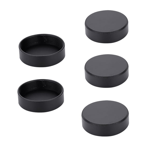 5pcs Metal C Mount Rear Lens Cover Cap 27mm for CCTV TV Lenses (Black)
