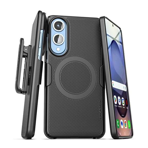 Encased Belt Clip Case for Samsung Galaxy S25 Edge, (Slimline Series) Magnetic Holster Case, Compatible with MagSafe, Black