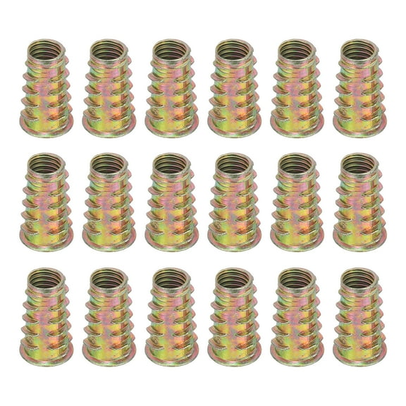18 Pcs Threaded Inserts for Wood, Zinc Alloy M8 Thread Inserts Nuts 21mm Length
