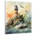 thumbnail image 2 of Designart "Watchtower Overlooking the Ocean V" Coastal Metal Wall Art, 2 of 5