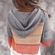 thumbnail image 5 of Sudadera con capucha de rayas y bloques de color para mujer, sudadera holgada con capucha, tops de manga larga, 5 of 5