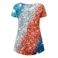 thumbnail image 4 of Up to 65 off!Lolmot Women Plus Size Tunic Tops To Wear With Leggings Short Sleeve Loose Henley Blouses American Flag Shirt Flowy Botton Up T Shirts, 4 of 5