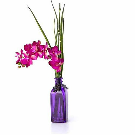 Orchid In Tall Glass - Purple