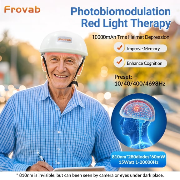 Frovab 15W 810nm Light Therapy Brain Stimulation Device for Cognitive Wellness and Memory Function
