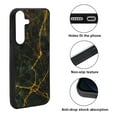 thumbnail image 2 of WIRESTER Shockproof Soft Rubber Cover Case for Samsung Galaxy S25 6.2" 2025, Black Marble Gold Veins, 2 of 5