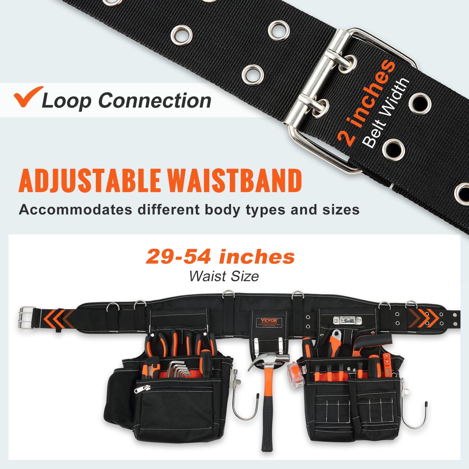 BENTISM Tool Belt with Suspenders Adjustable Carpenter Tool Pouch 1680D Polyester