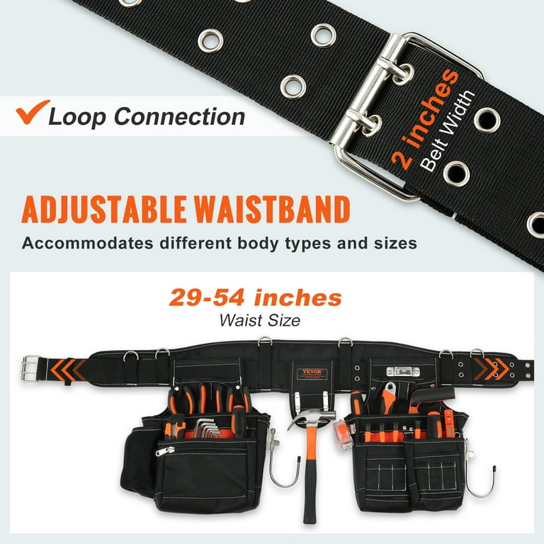 BENTISM Tool Belt with Suspenders Adjustable Carpenter Tool Pouch 1680D Polyester Walmart