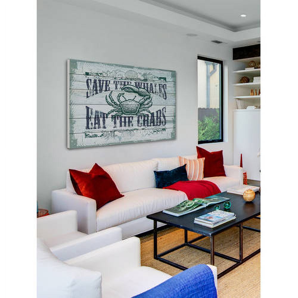 Marmont Hill "Save Whales" Painting Print on White Wood