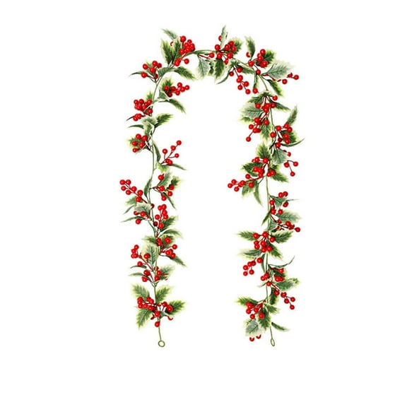 CuiLiyq 5.74 Ft Artificial Christmas Garland with Red Berry for Mantle Decorations, Xmas Tree Garland for Table Runner Decorations, Winter Holiday Season Decor, Outdoor Indoor Stairs Railing