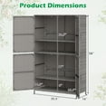 thumbnail image 3 of Costway Outdoor Storage Cabinet with Adjustable Shelves & Anti-Toppling Device for Garden Mix Gray, 3 of 10