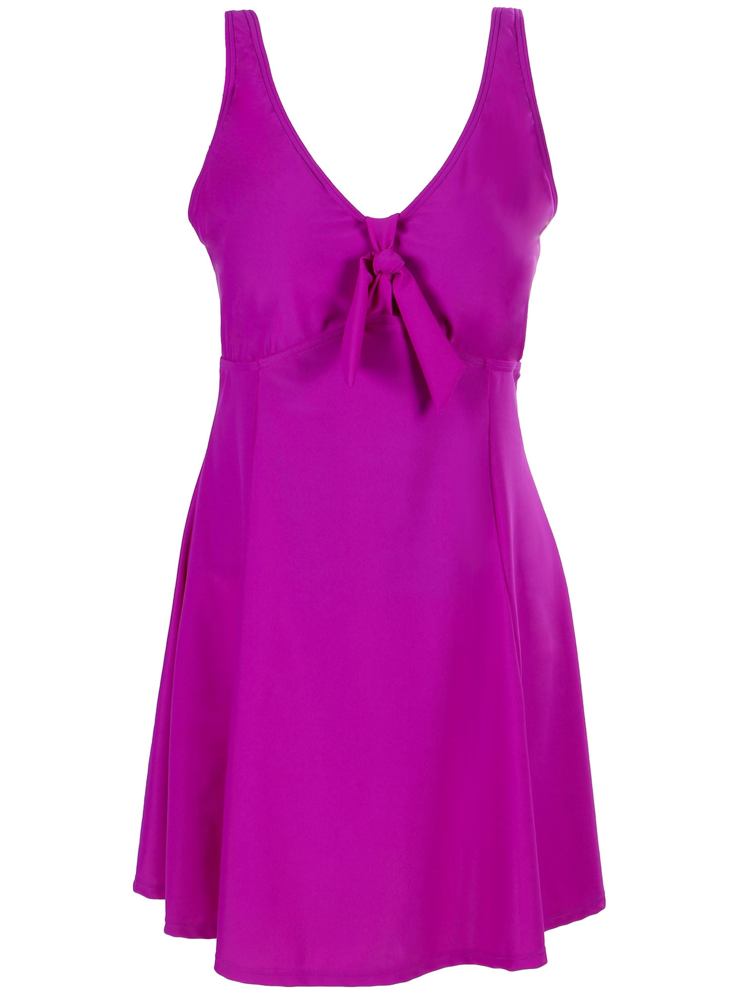 Women's Lovely Plus Size One Piece Swimsuit Dress, Fushia, XXL