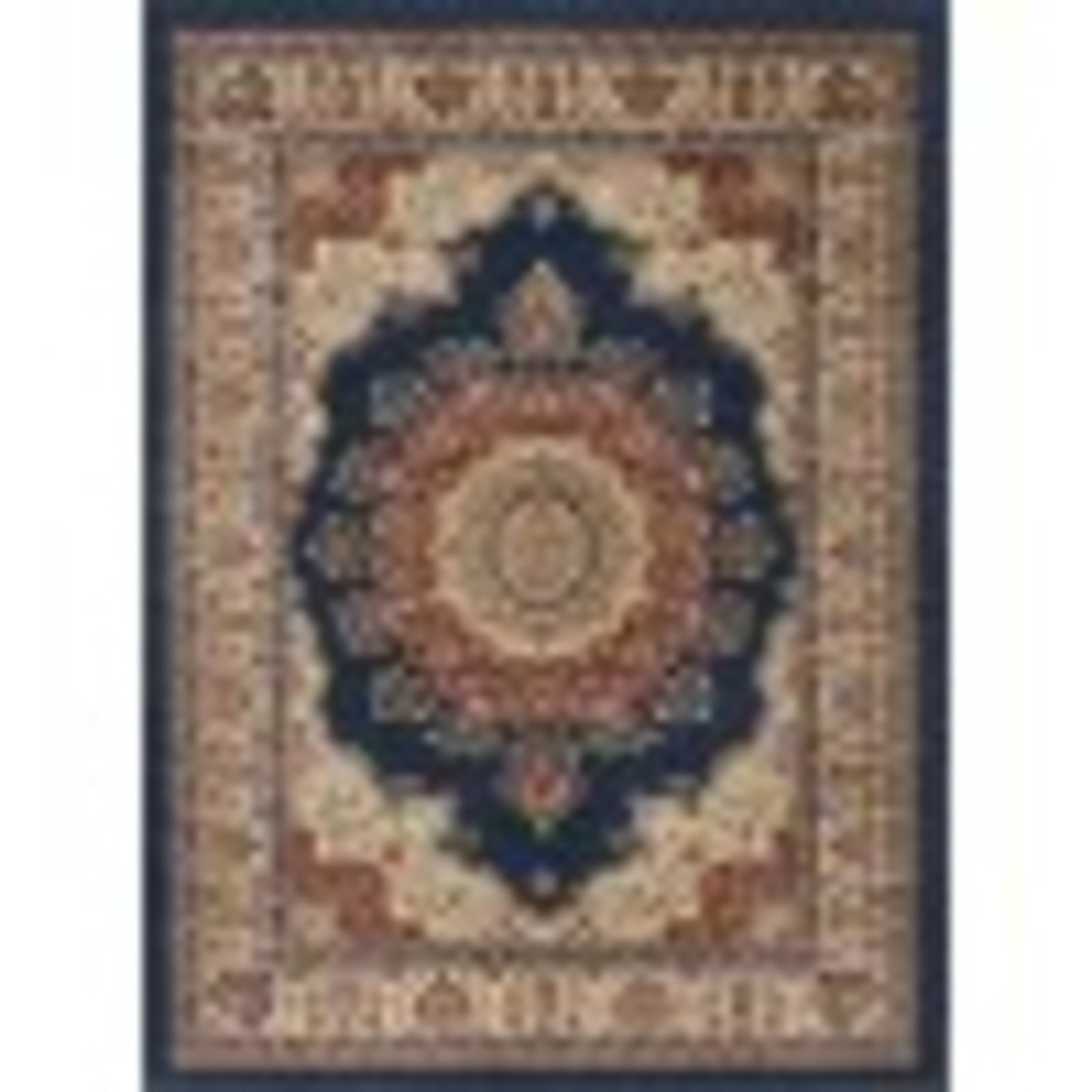Sensation Transitional 8' x 10' Navy and Beige Polypropylene Indoor Area Rug