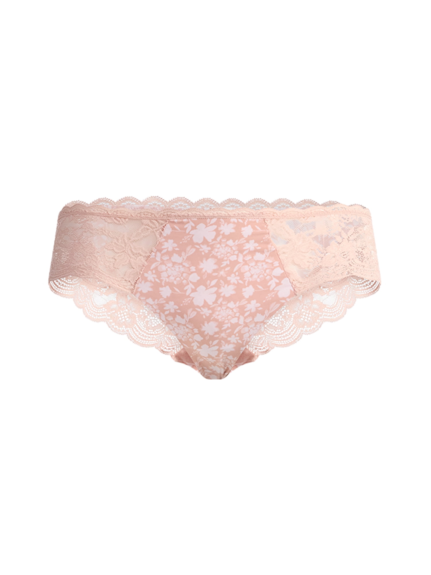Joyspun Women's Microfiber and Lace Hipster Panties, 3-Pack, Sizes XS-3XL