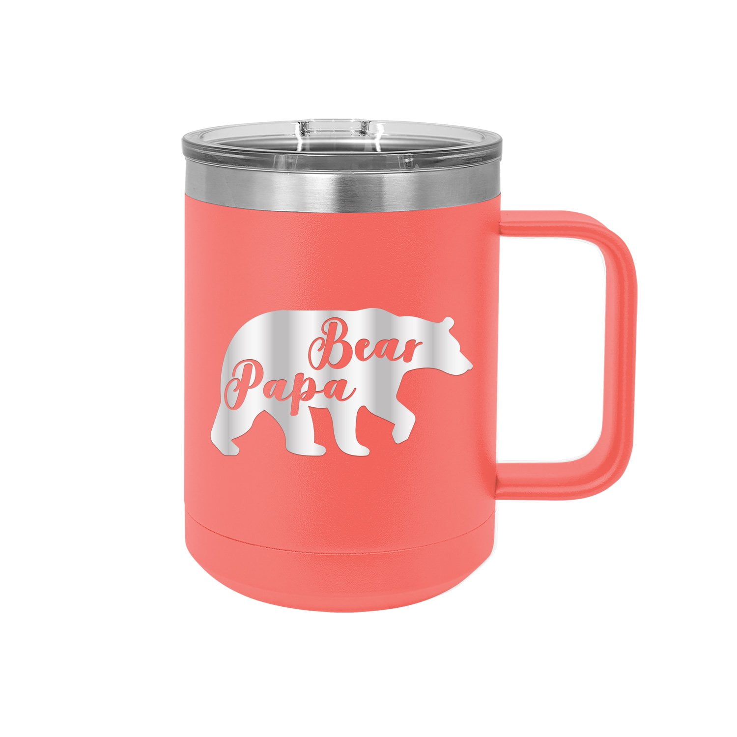 Papa Bear Engraved Coffee Mug with Handle Cup Unique Funny Birthday