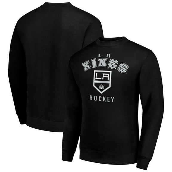 Men's Starter  Black Los Angeles Kings Team Logo Fleece Pullover Sweatshirt