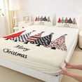 thumbnail image 3 of Feelyou Cartoon Xmas Tree Queen Sheet Sets, Christmas Festival Flat Sheet, Teenager Boys Girls Queen Fitted Sheet, Luxury Bedroom Decor, 4pcs, 3 of 7