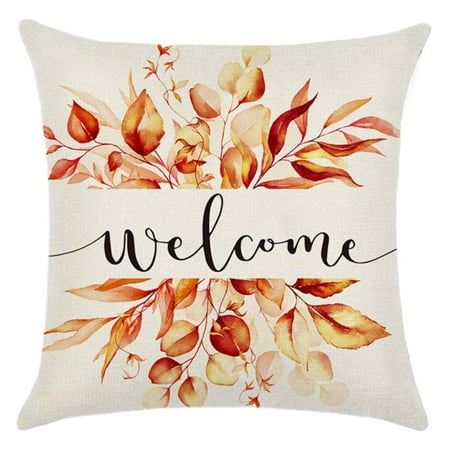 

YaoLEO Pillow Cases 2 Pack For Fall Decor Stripes Pumpkin And Maple Leaves Gnones Outdoor Fall Pillows Decorative Throw Pillows Farmhouse Thanksgiving Decorations