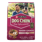 Purina Dog Chow Tender and Crunchy with Real Lamb and Turkey Flavor Adult Dry Dog Food, 16 lb Bag