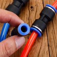 thumbnail image 1 of Conectores de presión de ajuste rápido de aire neumático de manguera recta de 2 vías de 6mm nuevos (azul + negro) (10 uds) LingWen 8390615573467, 1 of 1
