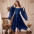 thumbnail image 6 of Women Witch Dress Halloween Dress Woman 2026 Renaissance Medieval Butterfly Sleeve Mesh Gothic Outfit Navy L, 6 of 7