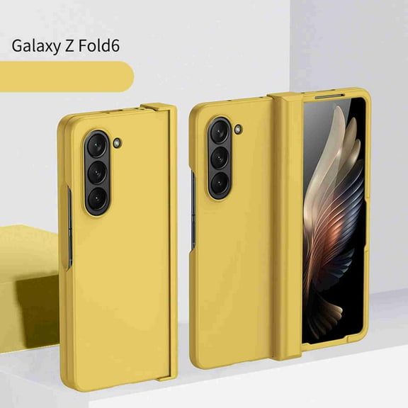 Dteck Case for Samsung Galaxy Z Fold 6, Hard PC Ultra-Thin Anti-Scratches Shockproof Flexible Fold Protective Case for Z Fold 6 for Men Women,Yellow