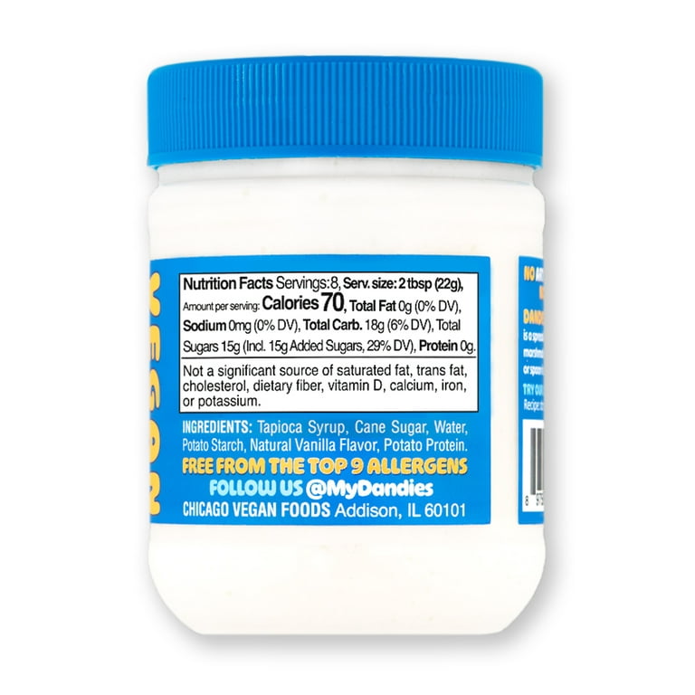 Dandies Vegan Marshmallow Cream, Vanilla, 6.3 oz Jar - Walmart.com