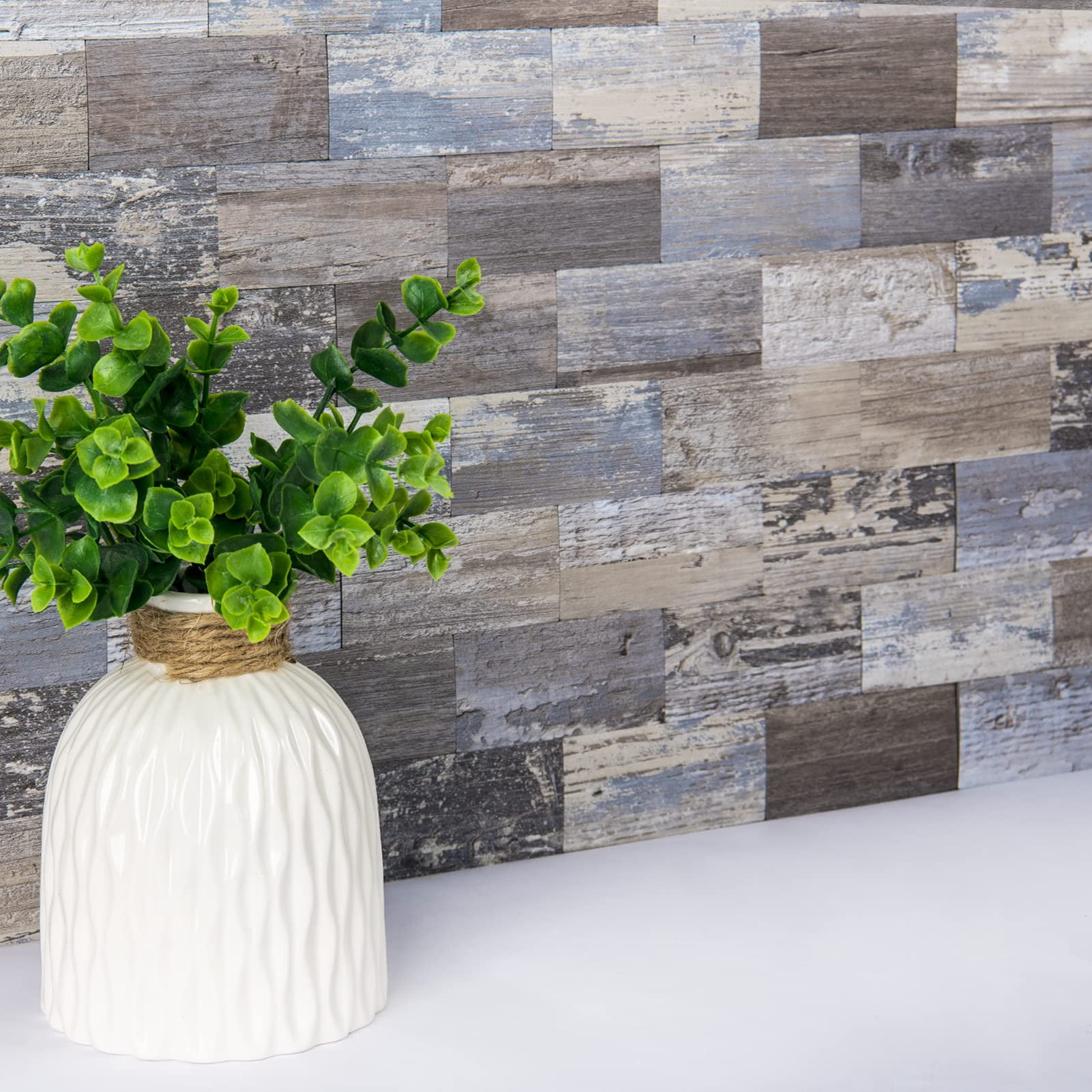 10-sheet Peel And Stick Backsplash Pvc Wall Tile  Stickon For Kitchen Backplash Bathroom Vanities Fireplace Decor Laundry Table Stair Decals In Light Rustic Plastic-sheets