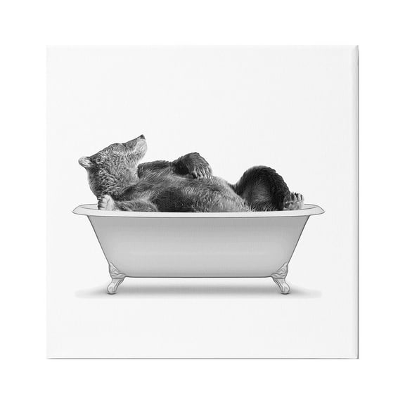 Stupell Industries Woodland Bear Antique Tub Graphic Art Gallery Wrapped Canvas Print Wall Art, Design by Annalisa Latella